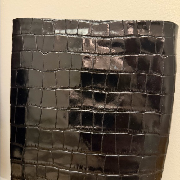 Toteme Black Croc-Embossed Heeled Boots - Picture 3 of 4